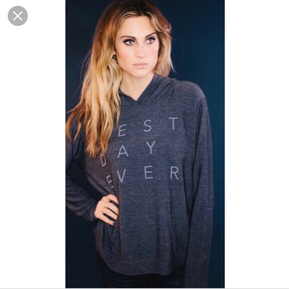 Good hYOUman Best Day Ever Gray Hoodie